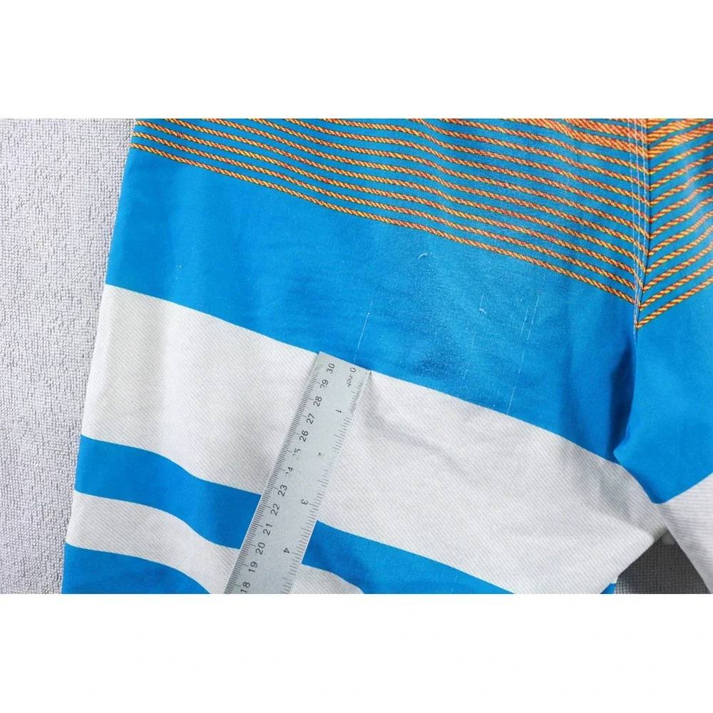 O'Neill Board Shorts Mens 36 Blue Orange Striped Hyperfreak Swim Trunks Pocket